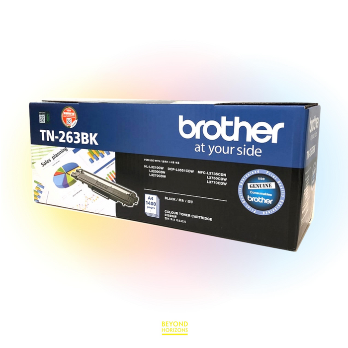 BROTHER - TN-263 BK (黑色) 原裝碳粉匣 可印1400頁 (原廠行貨及保養)