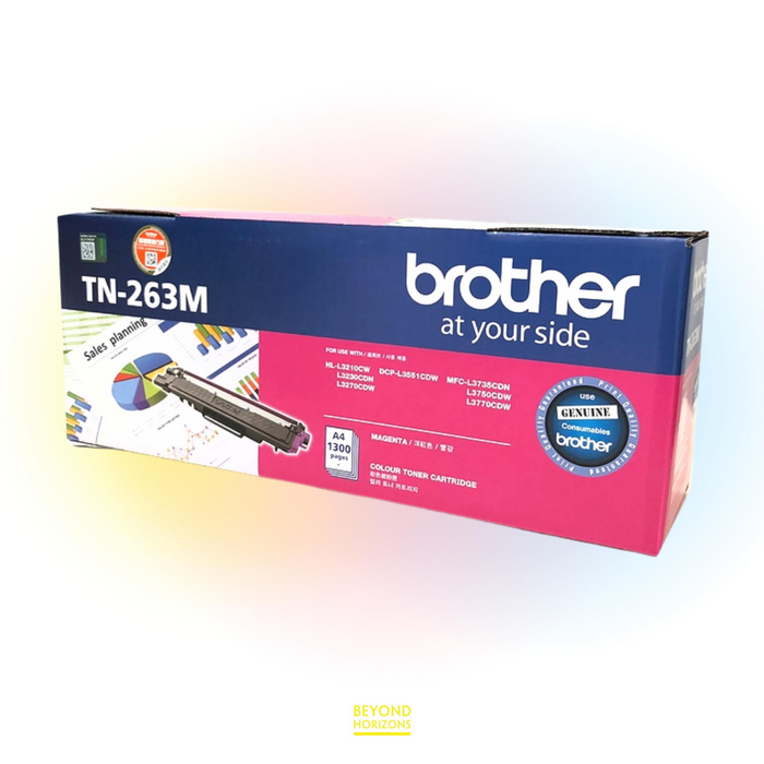 BROTHER - TN-263 M (洋紅色) 原裝碳粉匣 可印1300頁 (原廠行貨及保養)