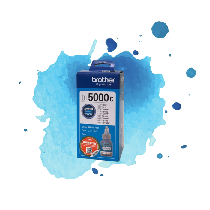 BROTHER - BT5000 C (靛青色) (高容量) 原廠墨水 盒 可印5000頁 (原廠行貨及保養)