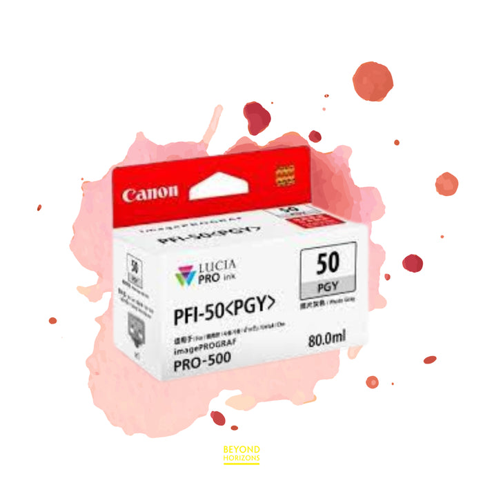 Canon - PFI-50 PGY (相片灰色) 原廠墨水 盒 可印800頁 (原廠行貨及保養)