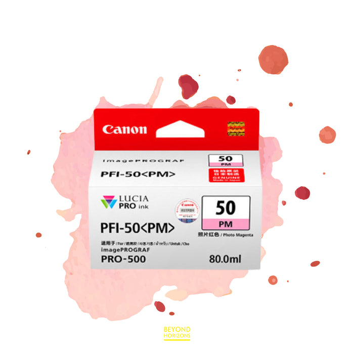 Canon - PFI-50 PM (相片洋紅色) 原廠墨水 盒 可印800頁 (原廠行貨及保養)
