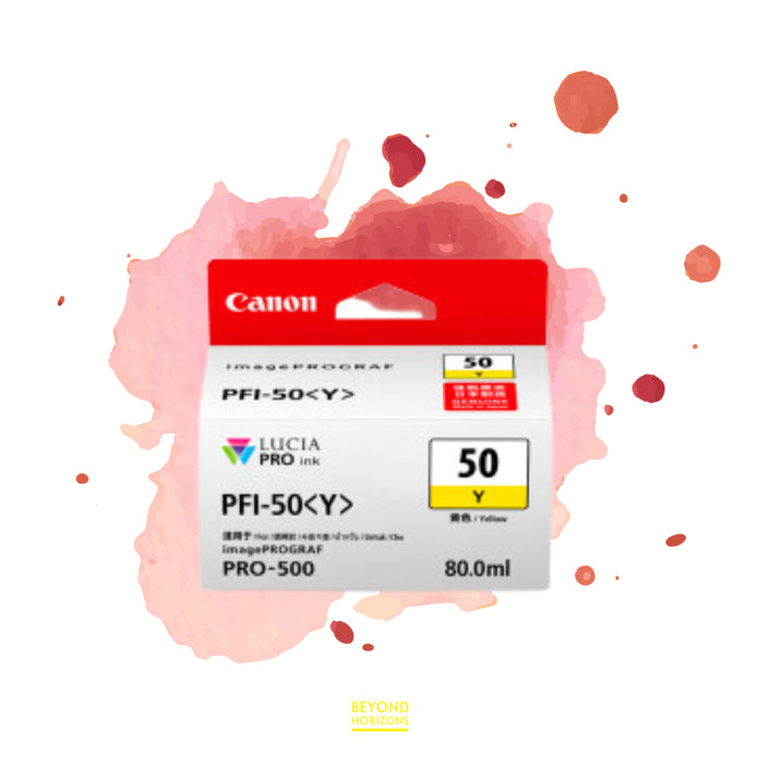 Canon - PFI-50 Y (黃色) 原廠墨水 盒 可印800頁 (原廠行貨及保養)