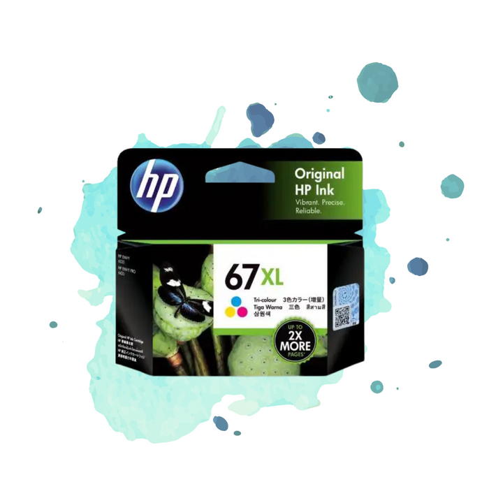 HP - 67XL Tri-Color 三色 高容量 原廠打印機墨水盒 可印200頁 (原廠行貨及保養)